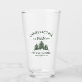 Eigener Familienname Weihnachtsbaumbaum Retro Glas (Vorderseite)
