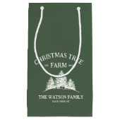 Eigener Familienname Weihnachtsbaumbaum Retro Kleine Geschenktüte (Vorderseite)