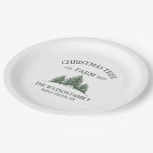 Eigener Familienname Weihnachtsbaumbaum Retro Pappteller (Schrägansicht)