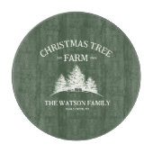 Eigener Familienname Weihnachtsbaumbaum Retro Schneidebrett (Vorderseite)