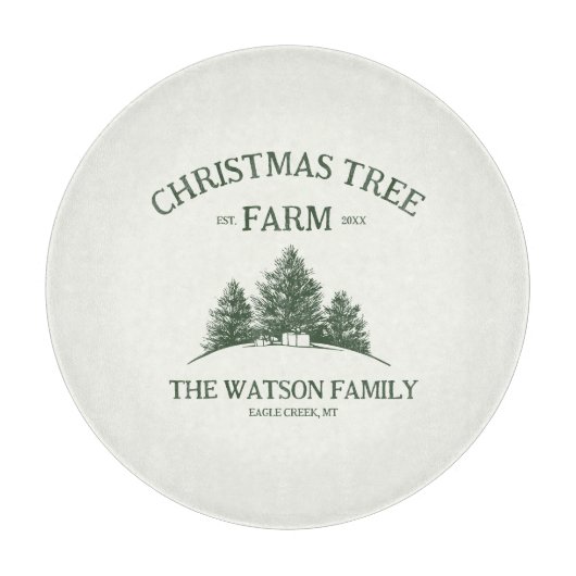 Eigener Familienname Weihnachtsbaumbaum Retro Schneidebrett (Vorderseite)