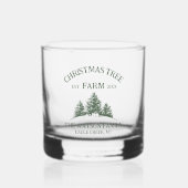 Eigener Familienname Weihnachtsbaumbaum Retro Whiskyglas (Vorderseite)