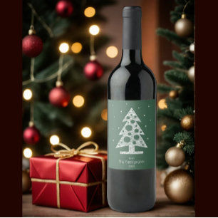 Eigener Familienname Weihnachtswein Weinetikett