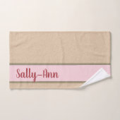 Eigener Fluffy-Aufbau - benutzerdefinierter rosa N Badhandtuch Set (Handtuch)