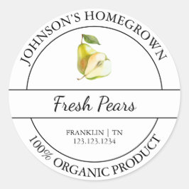 Eigener Garten Frische Bio Birne Runder Aufkleber