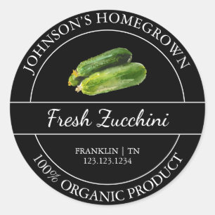 Eigener Garten Frische Bio Zucchini Marke Runder Aufkleber