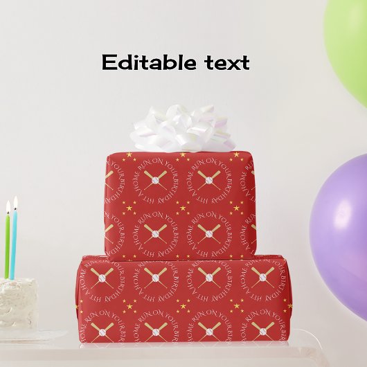 Eigener Geburtstagsstext rot Geschenkpapier