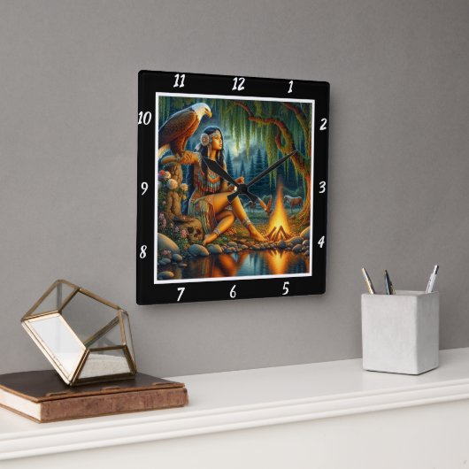 Eigener Geist: Adlerhorst-Atem Quadratische Wanduhr (Büro)