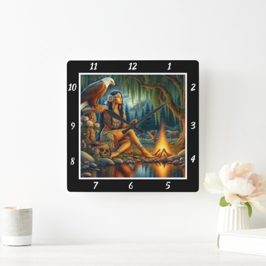 Eigener Geist: Adlerhorst-Atem Quadratische Wanduhr (Zuhause)