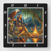 Eigener Geist: Adlerhorst-Atem Quadratische Wanduhr (Vorderseite)