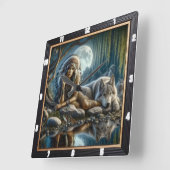 Eigener Geist: Blasen des goldenen Lichts Quadratische Wanduhr (Winkel)