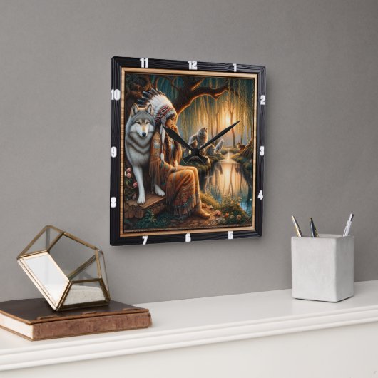 Eigener Geist: Stonzirkel Träumen Quadratische Wanduhr (Büro)