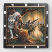 Eigener Geist: Stonzirkel Träumen Quadratische Wanduhr (Vorderseite)