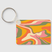 Eigener Groovy Liquified Marble Retro 60er Vintag Schlüsselanhänger (Rückseite)