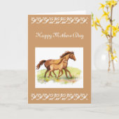 Eigener Gruß, Muttertag, Pferd, Foal Karte (Gelbe Blume)