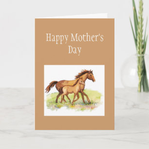 Eigener Gruß, Muttertag, Pferd, Foal Karte