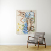 Eigener Hauch mit blauen Blumen Hintergrund Wandteppich (Beispiel)