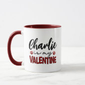 Eigener Hausname Hund, Valentinstag-Tagesmensch Tasse (Links)