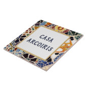 Eigener Hausname Zeichen farbenfrohe spanische Mos Fliese (Seite)