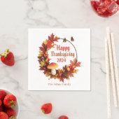 Eigener Herbst lässt glückliches Erntedankfest Serviette (Beispiel)