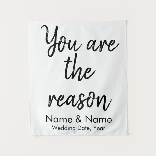 Eigener Hochzeitshintergrund für Empfang auf einem Wandteppich (Vorderseite)