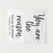 Eigener Hochzeitshintergrund für Empfang auf einem Wandteppich (Vorderseite (Horizontal))