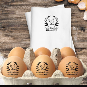 Eigener Hof Frische Eier, Tinte rund Briefmarke Gummistempel