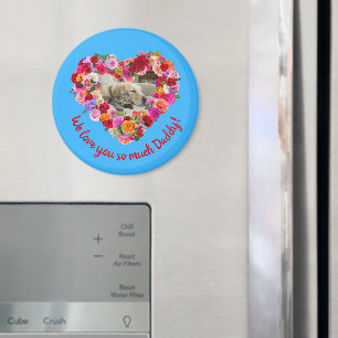 Eigener Hund, Katze, Haustier Foto Vatertag Rose H Magnet