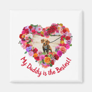 Eigener Hund, Katze, Haustier Foto Vatertag Rose H Magnet