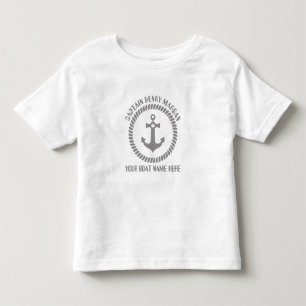 Eigener Kapitän und Schiffsname Kleinkind T-shirt