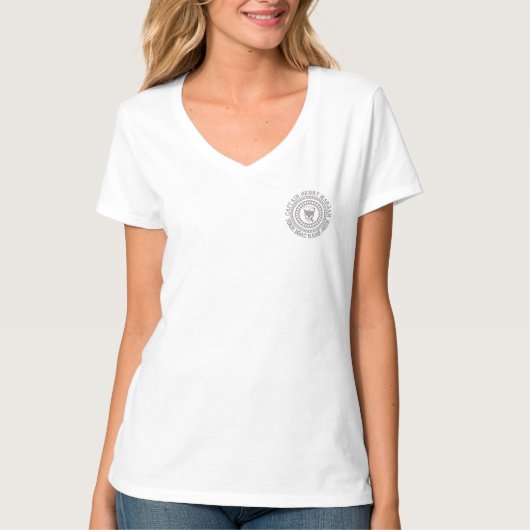 Eigener Kapitän und Schiffsname T-Shirt (Vorderseite)