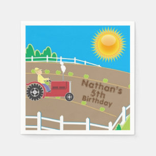 Eigener Kindergeburtstag für den sonnigen Bauerntr Serviette