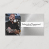 Eigener Koch - kundenspezifisches Foto aus gebürst Visitenkarte (Vorderseite)