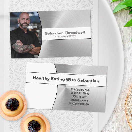Eigener Koch - kundenspezifisches Foto aus gebürst Visitenkarte