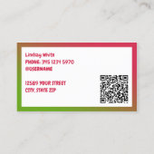 Eigener Kuchen kundenspezifischer QR Visitenkarte (Rückseite)