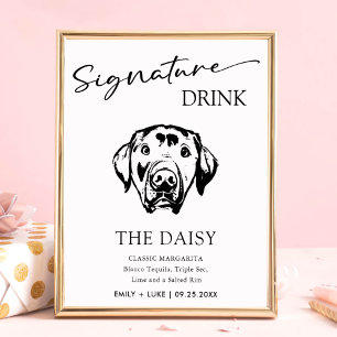 Eigener Labrador Hund Hochzeitsignatur Trinkzeiche Poster