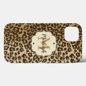 Eigener Leopardrucker Name des Monogramms Case-Mate iPhone Hülle (Rückseite (Horizontal))