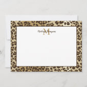 Eigener Leopardrucker Name des Monogramms Dankeskarte (Vorderseite)