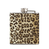 Eigener Leopardrucker Name des Monogramms Flachmann (Rückseite)