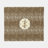 Eigener Leopardrucker Name des Monogramms Fleecedecke (Vorderseite (Horizontal))