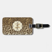 Eigener Leopardrucker Name des Monogramms Gepäckanhänger (Vorderseite horizontal)