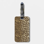 Eigener Leopardrucker Name des Monogramms Gepäckanhänger (Rückseite vertikal)