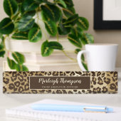 Eigener Leopardrucker Name des Monogramms Namensplakette