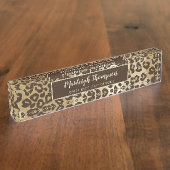 Eigener Leopardrucker Name des Monogramms Namensplakette (Seite)