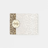 Eigener Leopardrucker Name des Monogramms Post-it Klebezettel (Vorderseite)