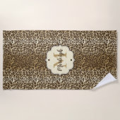 Eigener Leopardrucker Name des Monogramms Strandtuch (Vorderseite)