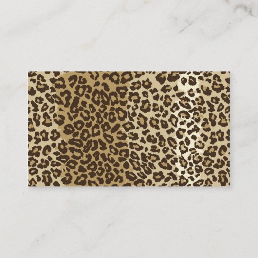 Eigener Leopardrucker Name des Monogramms Visitenkarte (Rückseite)