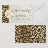 Eigener Leopardrucker Name des Monogramms Visitenkarte (Vorne/Hinten)