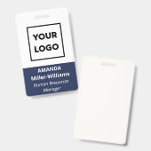 Eigener Logomitarbeiter mit feinem, weißem Navy-Bl Ausweis (Front & Back)