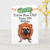 Eigener lustiger 35. Geburtstag von deinem Hund Karte (Gelbe Blume)